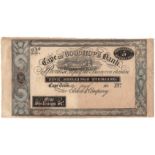 South Africa 5 Shillings Sterling, Cape of Good Hope Bank dated 182x (1828), unsigned remainder, (