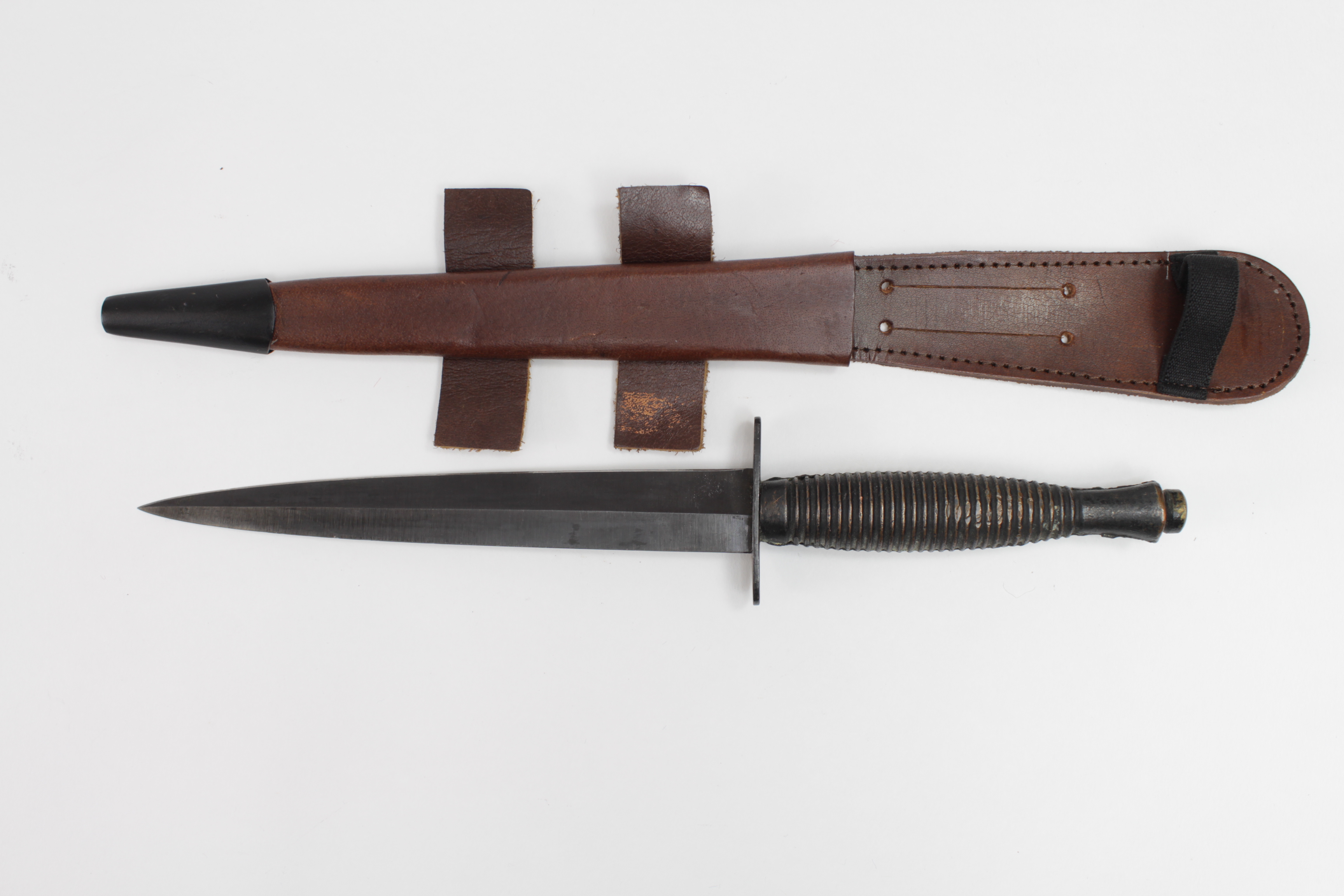 Fairbairn & Sykes 3rd pattern Commando knife, crossguard maker marked William Rodgers Sheffield.