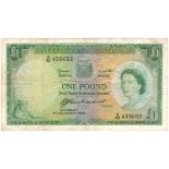 Rhodesia & Nyasaland 1 Pound dated 5th December 1960, serial X/52 435653, signed B.C.J. Richards, (