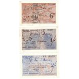 Jersey (3), 6 Pence, 1 Shilling and 2 Shillings issued 1941 - 1942, issued during German