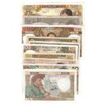 France (10), a range of notes from 5 Francs to 100 Francs and 5 Nouveaux Francs to 100 Nouveaux