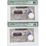 Serbia (2), 100 Dinara dated 1st May 1941, a consecutively numbered pair serial X.2764 944 & X.