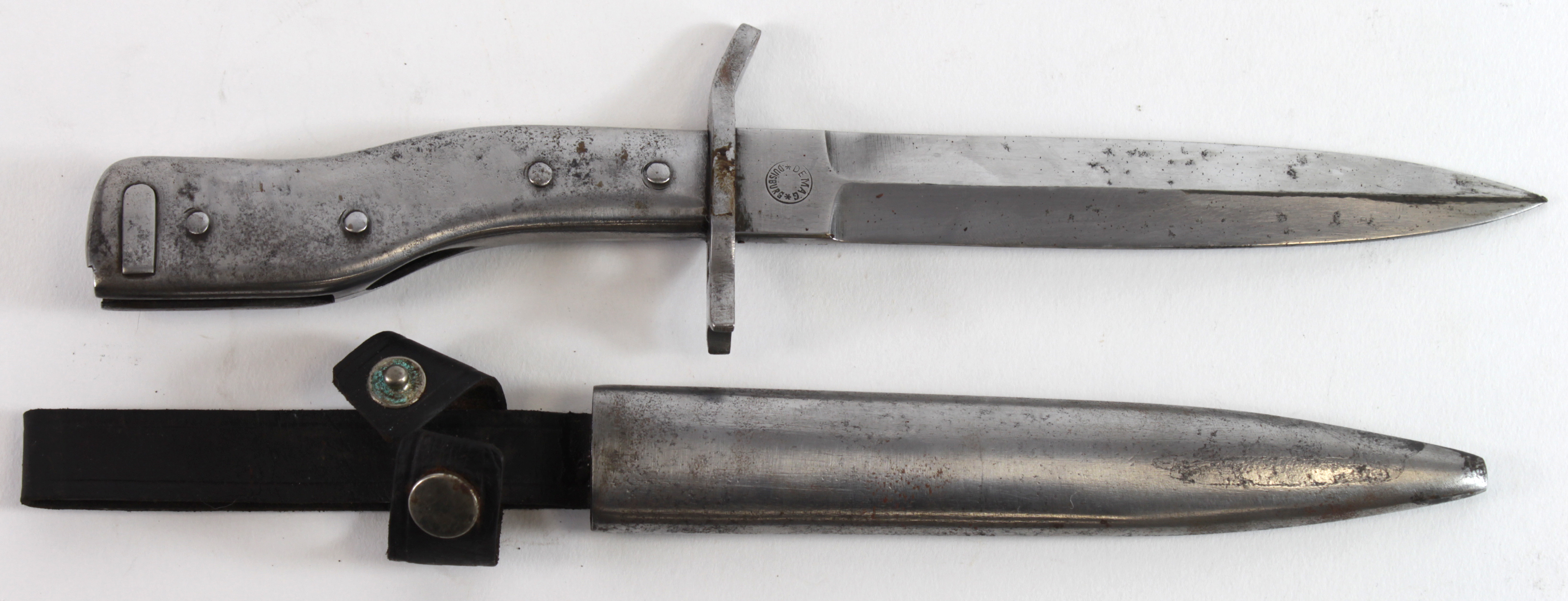 German WW1 DeMag Bayonet & Fighting knife, ersatz all metal version by DeMag, Duisburg, with