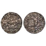 Cnut silver penny, Quatrefoil type, Spink 1157, obverse reads:- +CNVT REX ANGLORVM [the 'VM'