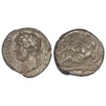 Hadrian Alexandrian billon tetradrachm, obverse:- Laureate bust of Hadrian, left, reverse:- Nilus