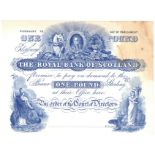Scotland, Royal Bank of Scotland 1 Pound uniface, PRINTERS PROOF not dated, showing only the blue