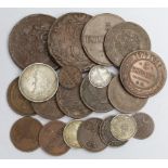 Russia (20) 18th-20thC assortment, a little silver, mostly copper including large 5-kopeks, mixed