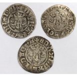 Edward I Pennies (3) Canterbury Mint: S.1392 Class 3f Fine some porosity, S.1409 Class 10a/b2