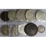 GB Coins (10): Crown 1889 cleaned EF, Double-Florin 1889 GVF, Halfcrowns: 1923 nEF, 1927 mod eff EF,