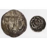 Charles I silver halfpenny, Rose each side, no legends, Spink 2851, nice example, one side