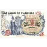 Guernsey 10 Pounds issued 1975 -1980 signed Hodder, serial A218032, (TBB B152a, Pick47), VF