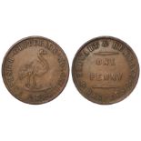 Australia, Brisbane & Rockhampton, Queensland: Stewart & Hemmant Penny Token ND (19thC), KM#