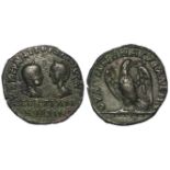 Gordian III and Tranquillina Roman colonial bronze of Thrace, Anchialus of c. 26mm.,obverse:-