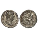Hadrian silver denarius, Rome Mint 130-131 A.D., reverse reads:- PIETATI AVG COS III P P, Pietas