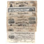 Provincial notes (8), Dartmouth General Bank 1 Pound dated 1823, Stockton on Tees Bank 5 Pounds (2),