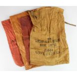 The London City & Midland Bank, Limited, 4x original cloth bags for Sovereigns: 2x £300, £500 and £