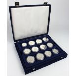 British Commonwealth Silver Proofs (36) royal commemoratives, in a Westminster 'blue box'.