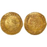 James I gold laurel, third Coinage 1619 -1625, mm.Trefoil 1624, 8.93 gr., Spink 2638B, large,