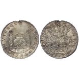 Spanish Mexico silver 8 Reales 1734/3 Mo MF, large planchet, KM# 103, VF, obverse better, with