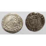 Edward I Farthings (2) London Mint: S1443A, Class 1c Fine, and S1445, Class 3C, VF slightly off-