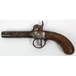 Turn off barrel percussion pocket pistol circa 1849. Barrel 3". Percussion lock seized. Proof mark