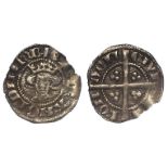 Edward I Halfpenny, London Mint, S.1436, Class 8, toned VF, lightly chipped.