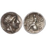 The Seleukid Kingdom silver tetradrachm, c.220 B.C. of Antiochos III, obverse:- Diademed head right,