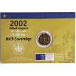 Half Sovereign 2002 BU in the Royal Mint card