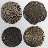 Edward I Pennies (4) Canterbury Mint: S.1398 Class 4e Fine, S.1407 Class 9a toned GF small chip, S.