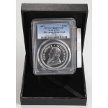 South Africa silver proof 1 Rand 2017, slabbed PCGS PR68DCAM, along with the original case and
