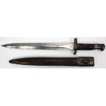 Bayonet: Pattern 1903 bayonet for the SMLE Rifle. Blade 12". Ricasso marked '1903' & '8.06' (