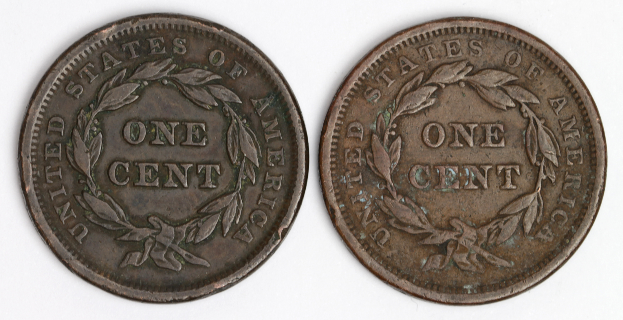 USA Large Cents (2): 1840 and 1842 Fine.