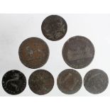 Tokens (7) 18th-19thC copper, mixed grade.