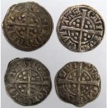 Edward I Pennies (4) Canterbury Mint: S.1395 Class 4b nVF, S.1396 Class 4c nVF, S.1397 Class 4d