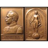 German Commemorative Plaque, bronze 68x46mm: 'Wilhelm II. Deutscher Kaiser Konig V. Preussen' / '15.