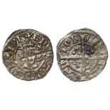 Edward I Penny, Canterbury Mint, S.1400, Class 5b, square chin, with old ticket ex-J.J. North, VF