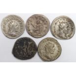 Philip I silver antoniniani, first reverse:- Securitas, Sear 8966, EF/GVF, with reverse:- Roma, Sear