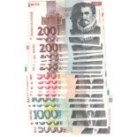 Slovenia (20), 5000 Tolarjev (1) dated 1997, 1000 Tolarjev (4) dated 2000 - 2004, 500 Tolarjev (5)