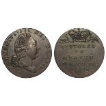 British Commemorative Medalet, bronze d.21.5mm: George III Restored to Health March 11. 1789, nEF, a
