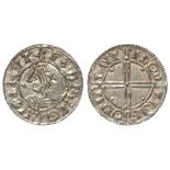 Cnut silver penny, Quatrefoil type, Spink 1157, obverse reads:- +CNVT REX ANGILORV ['NG'
