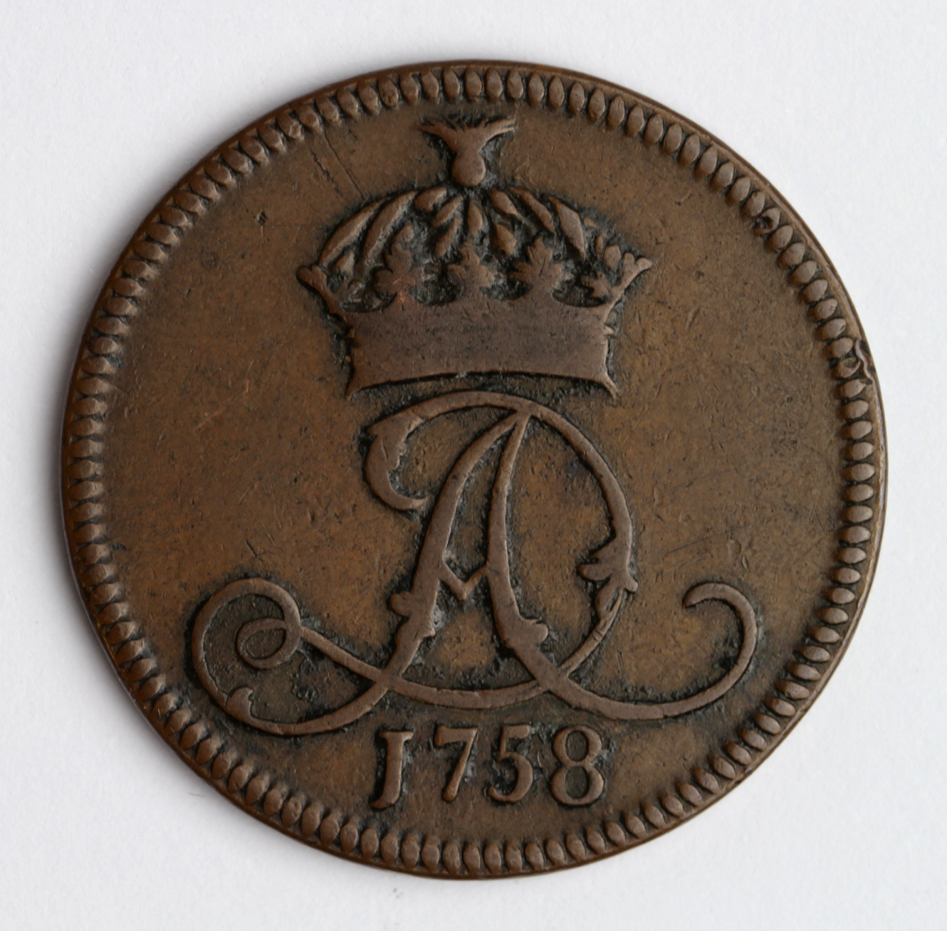 Isle of Man Penny 1758 VF - Image 2 of 2