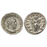 Philip I silver antoninianus, Rome Mint 245 A.D., reverse reads:- FELICITAS TEMP, Felicitas standing