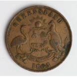 Australia, Brisbane, Queensland: W. & B. Brookes Penny Token 1863, KM# Tn26, aVF