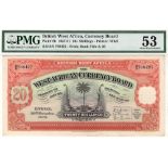 British West Africa 20 Shillings dated 29th November 1948, serial 8/S 788427, (TBB B108q, Pick8b) in