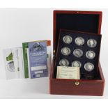Jersey, Guernsey and Alderney "The Golden Age of Steam" Five Pounds 2004 Silver Proofs (13) each