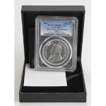 South Africa silver proof 1 Rand 2017, slabbed PCGS PR69DCAM, along with the original case and