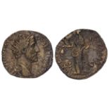 Antoninus Pius dupondius, Rome Mint 153-155 A.D., reverse:- Libertas standing facing, head left,
