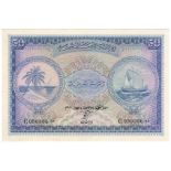 Maldives 50 Rupees dated 1960, serial C090386, (TBB B106b, Pick6b) Uncirculated