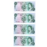 Isle of Man 1 Pound (4), issued 1983 printed on Tyvec polymer/plastic signed Dawson, 2 pairs of