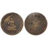 Canada, Ships Colonies and Commerce token 1811 'For Publick Accomodation', brass d.28mm, nVF for